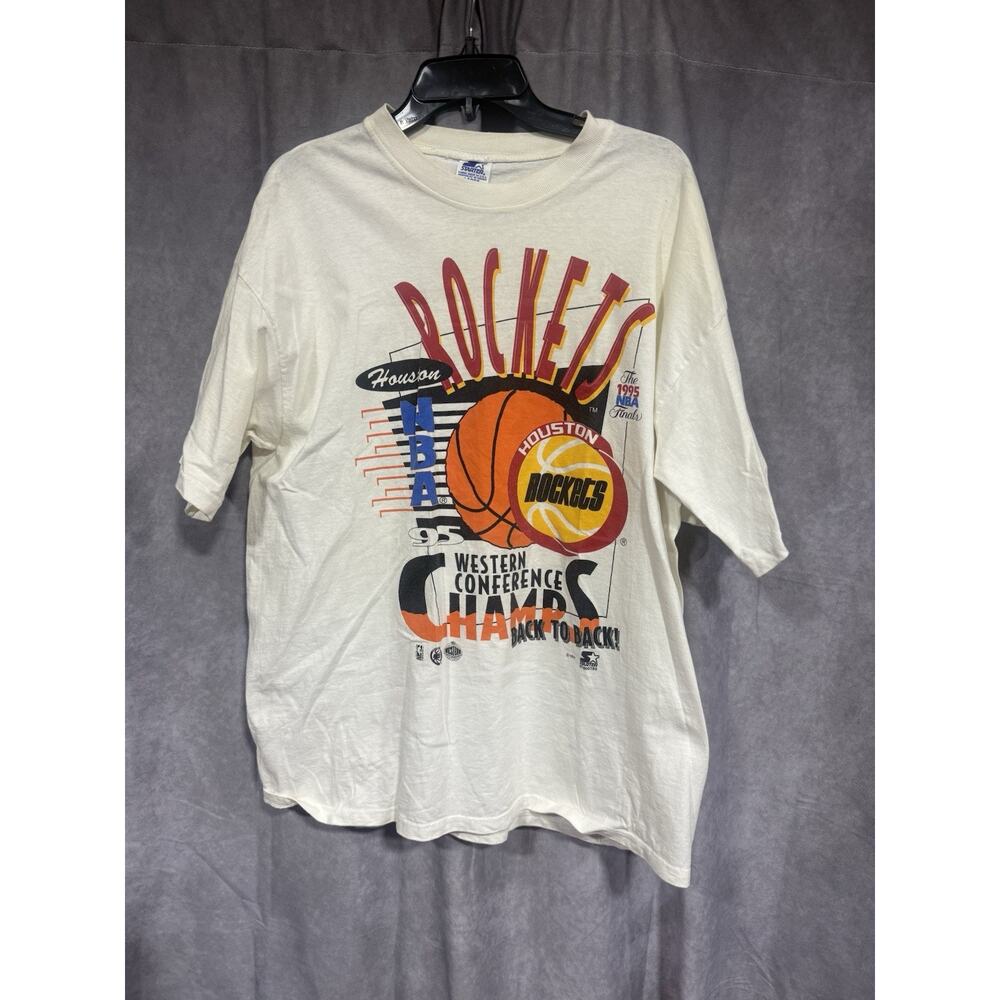 Houston Rockets Western Conference Champs 1995 Starter Back to Back T Shirt L